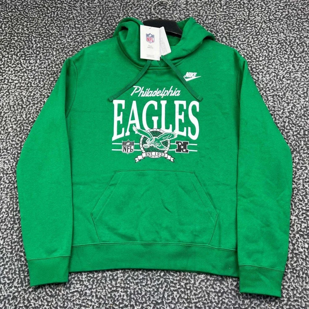 Nike Philadelphia Eagles NFL Hoodie Women Medium Green Fleece Pullover New M